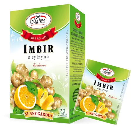 EXCLUSIVE Sunny Garden Imbir z cytryną - 20 torebek w kopertach papierowych po 2 g