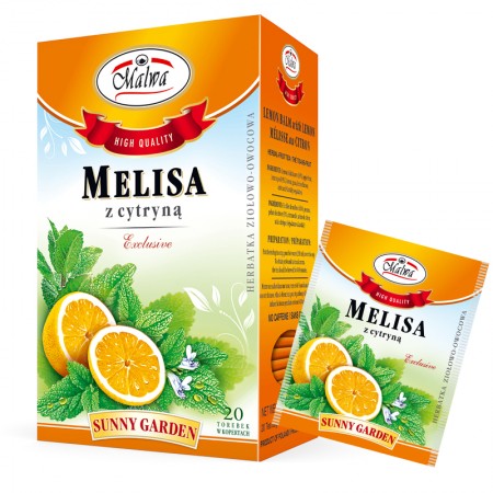 EXCLUSIVE Sunny Garden Melisa z cytryną - 20 torebek w kopertach papierowych po 1,5 g