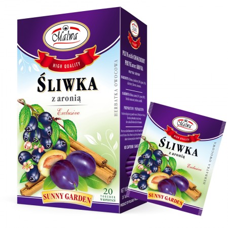 EXCLUSIVE Sunny Garden Śliwka z aronią - 20 torebek w kopertach papierowych po 2 g