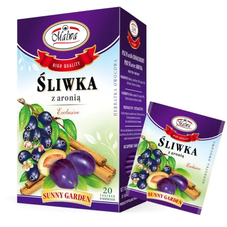 EXCLUSIVE Sunny Garden Śliwka z aronią - 20 torebek w kopertach papierowych po 2 g
