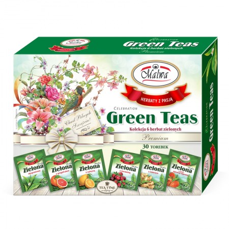 Celebration Green teas Zestaw Okazjonalny - 6 smaków x 5 sztuk po 2 g