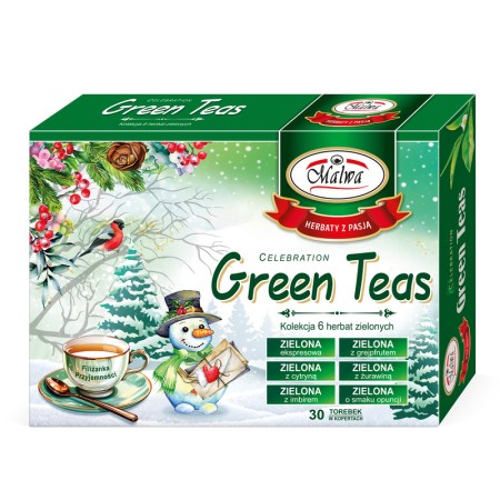 Celebration Green Teas Zestaw Świąteczny - 6 smaków x 5 sztuk po 2 g